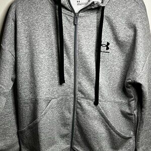 Under Armour Rival Fleece FZ Hoodie Size S in Steel Medium Heather Black